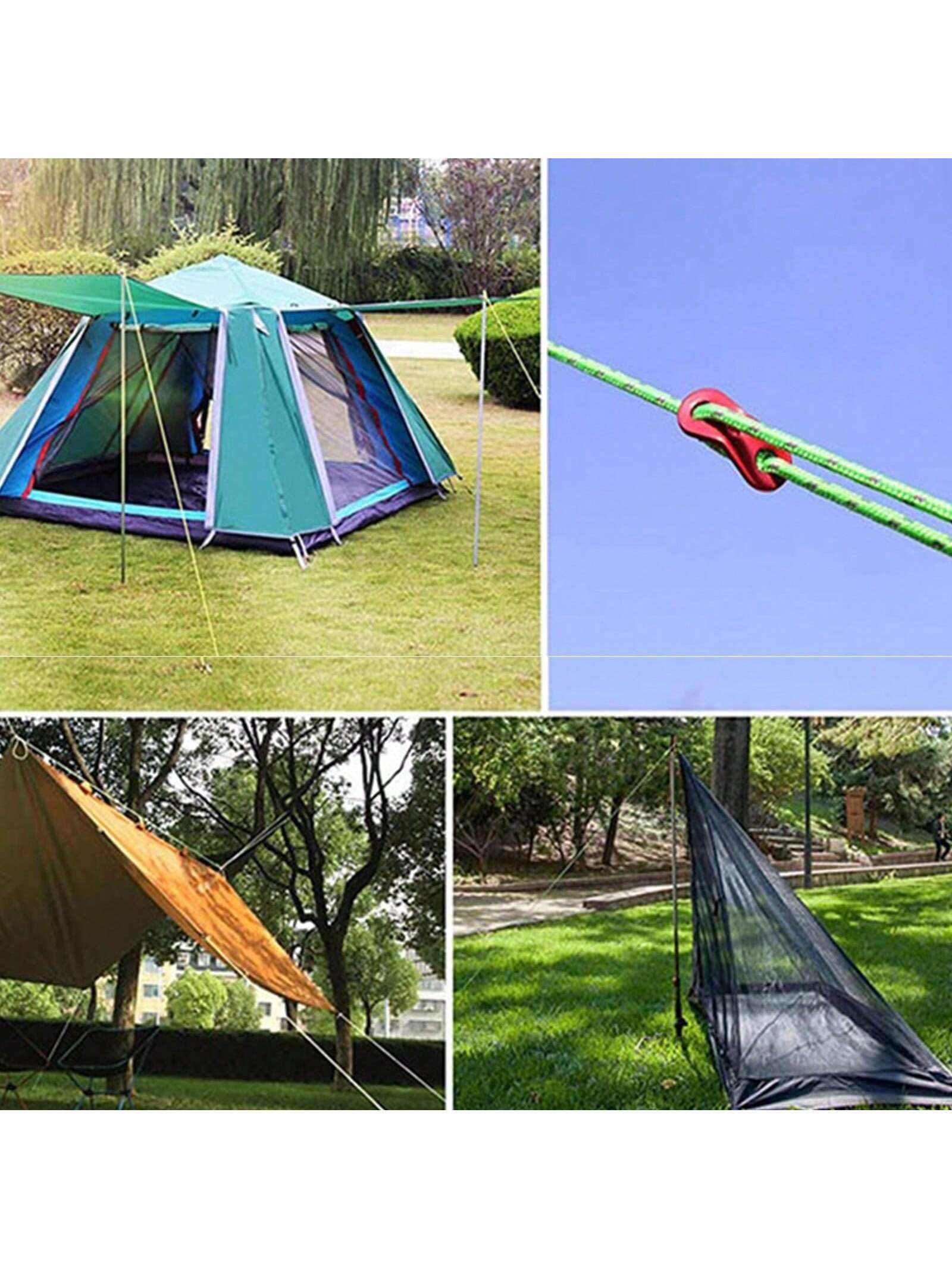 Cordes de tente extérieure, cordes réfléchissantes, cordes d'auvent, cordes coupe-vent renforcées avec boucles pour assurer la sécurité des accessoires de Camping