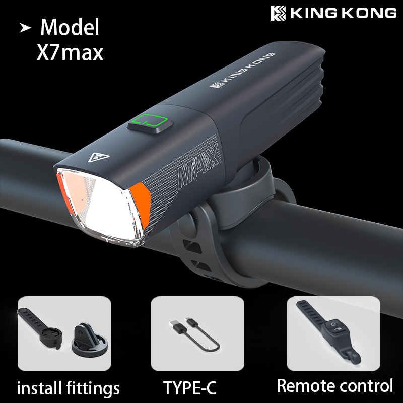 king kong Bicycle night riding lights rechargeable battery replacement riding lights no glare: Red