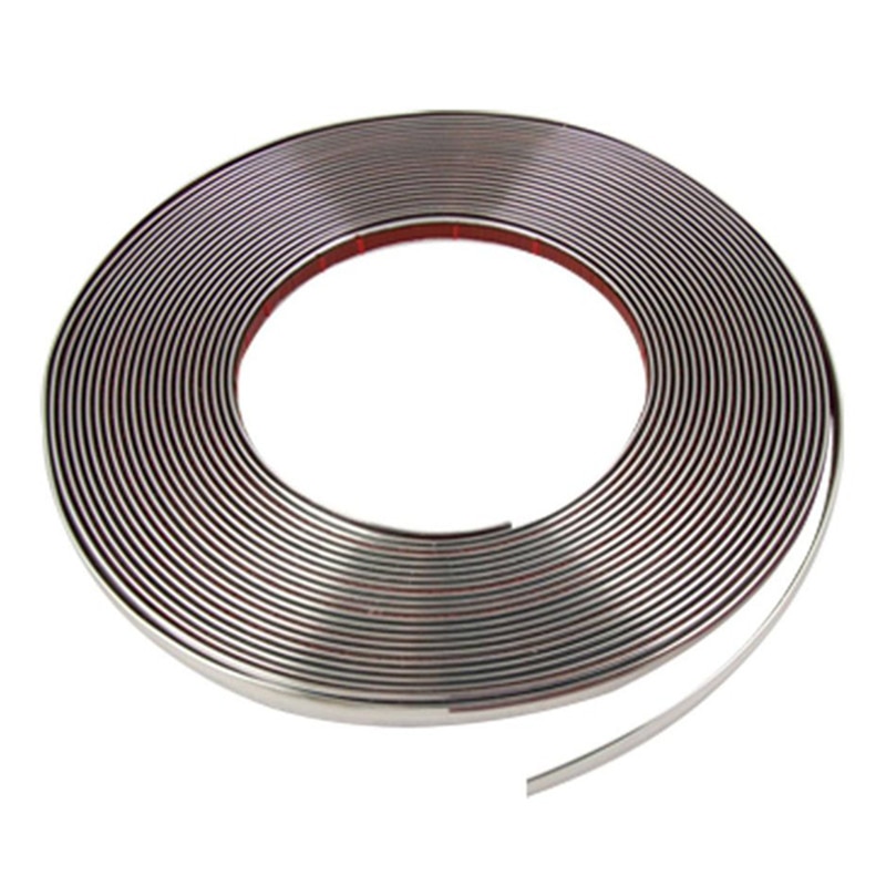 5 Meters x 6/8/10/12/15/18/20/22/25/30mm Silver Chrome Molding Trim Car Door Protector Strips Window Mirror Bumper Anticollision