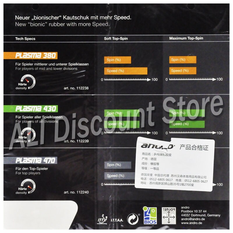 Original Andro Table Tennis Rubber Plasma 430 470 Pimples In Pips-in Ping Pong Sponge Tenis De Mesa