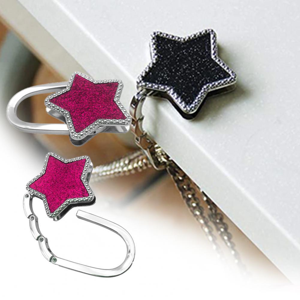 Taske krog skinnende folde zink legering rhinestone krone stjerne bordkant håndtaske bøjle til hjemmet nøglering sød taske vedhæng