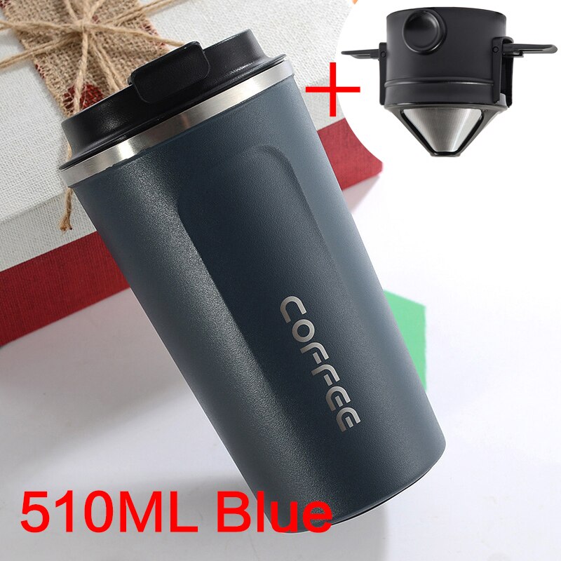 Koffie Drip Filter Cup 350Ml 510Ml Draagbare Herbruikbare Papierloze Giet Over Koffie Druppelaar Opvouwbare Clever Coffee Filter Stijl: 510ml Blue Set