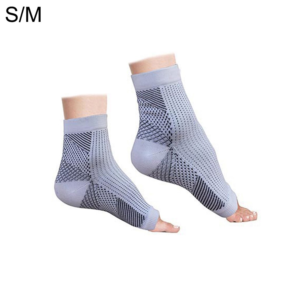 Fot ankel kompression strumpor anti trötthet åderbråck fötter ärm unisex plantar fasciit lättnad fot smärta minskar svullnad: Vit / L / xl