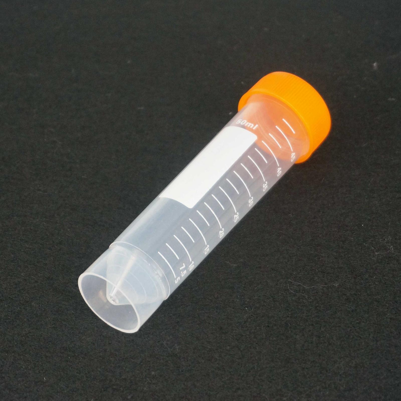 Tubo de centrífuga de plástico para laboratorio, línea de escala de 50ml, fondo plano con tapa de rosca para muestras, 50 Uds.