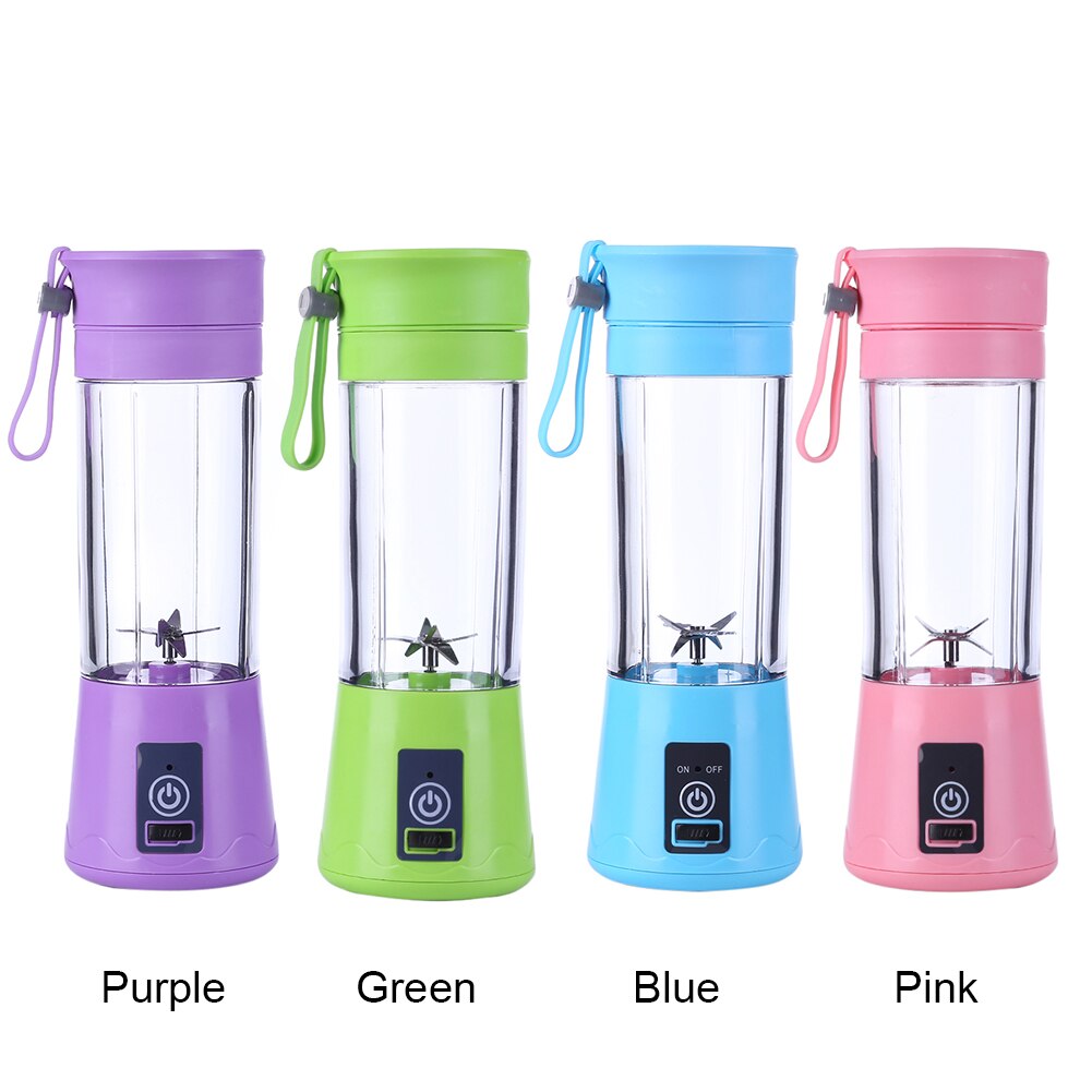 380ml 4/6 Blades USB Rechargeable Juicer Household Mini Lemon Juice Extractor Machine Portable Food Blender Mixer