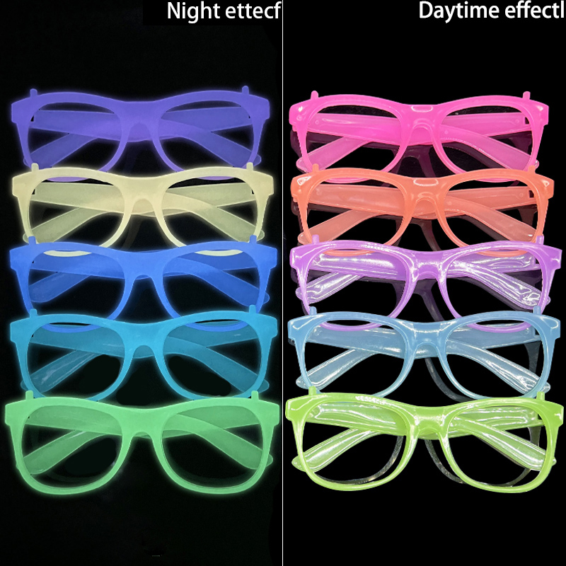 1/2/6/10 Pcs Luminous Glasses Glow Sunglasses With Light Neon Fluorescent Decorative Bar Party Adult Kids Birthday Props