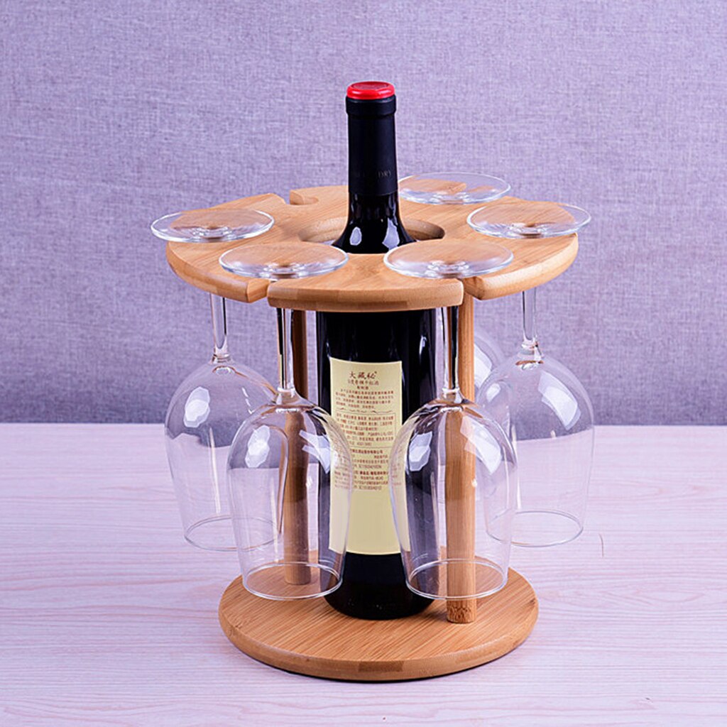 Bamboe Houten Wijnglas Houder Gratis Staande Beker Droogrek Stand Voor Tafelblad Party