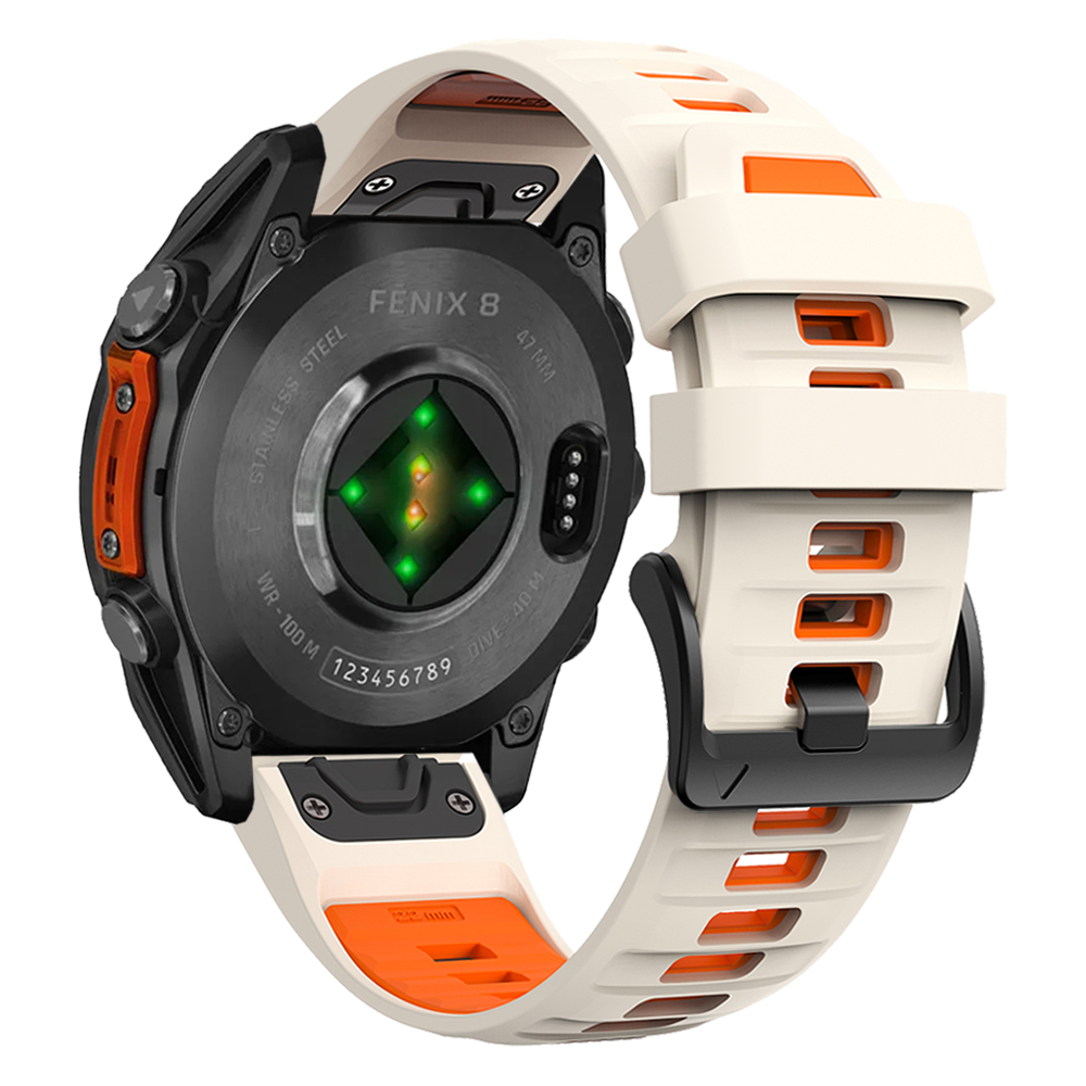 Bracelet de montre Fenix8 1:1 pour Garmin Fenix 8 47mm 51mm E 7 7X 6 6X 5 5X/Epix Pro/Enduro 3 QuickFit 22mm 26mm, Bracelet en Silicone: Blue White / 14mm