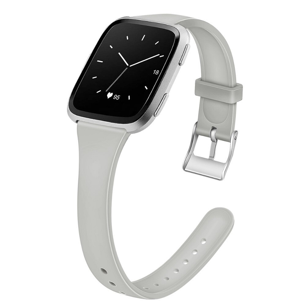 Replacement Band For Fitbit Versa 2 Band Silicone Slim Thin Narrow Replacement Watch Starp For Fitbit Versa/Versa 2 Women Men: Gray / L-(160-220mm)