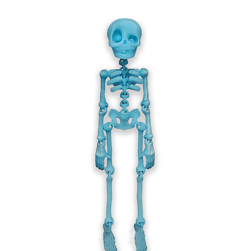 Halloween Skeleton Skeleton Magnetic Refrigerator Sticker Model Ornament 3D Printed Joint Removable Skeleton Artifact Sticker: Lavender