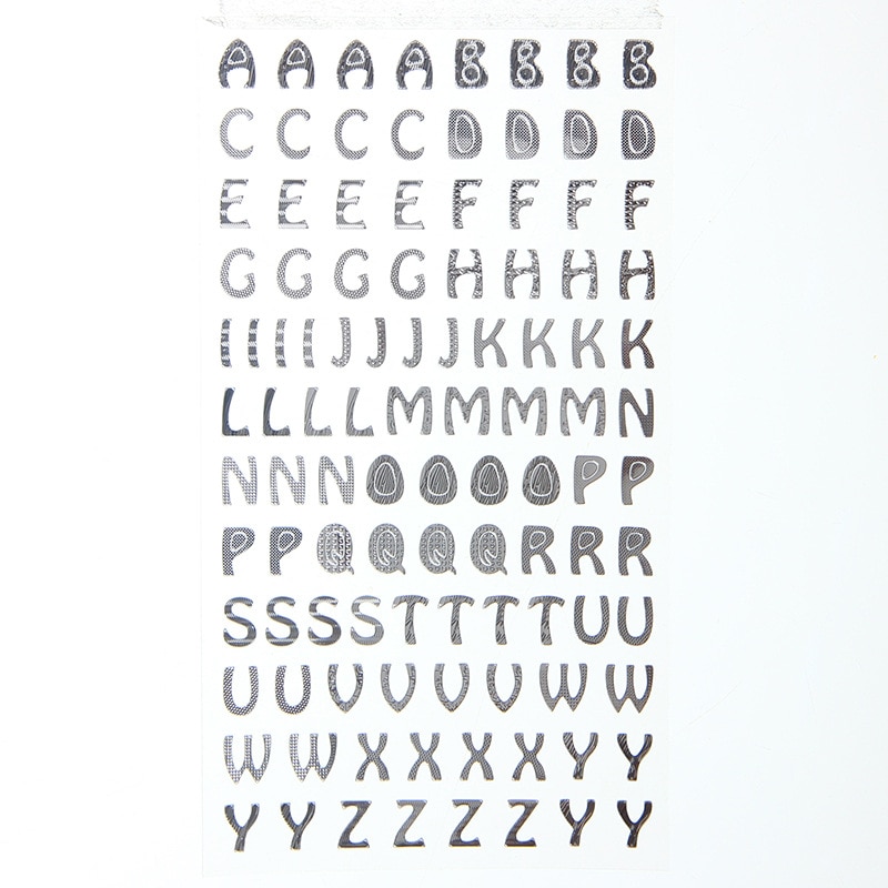 1 Sheet Glitter Alphabet Letter Stickers Self Adhesive ABC A-Z Words Sticker On Scrapbooking & Stamping Stickers