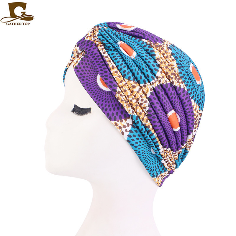 Kvinders print blomsterknude kræft flæse kemohue beanie tørklæde turban hoved wrap strikket hue hårtab tilbehør: Grå