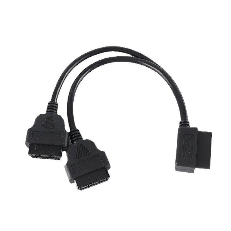 30CM OBD2 16 Pin Cable Extension Splitter Male To Dual Female Y OBD 16Pin Cable 1 To 2 OBD Connector Adapter Cable for Kia