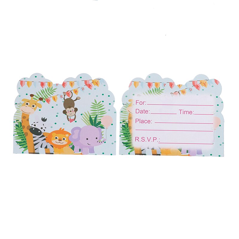 10pcs/set Safari theme invitations cards kids birthday wedding party invitations