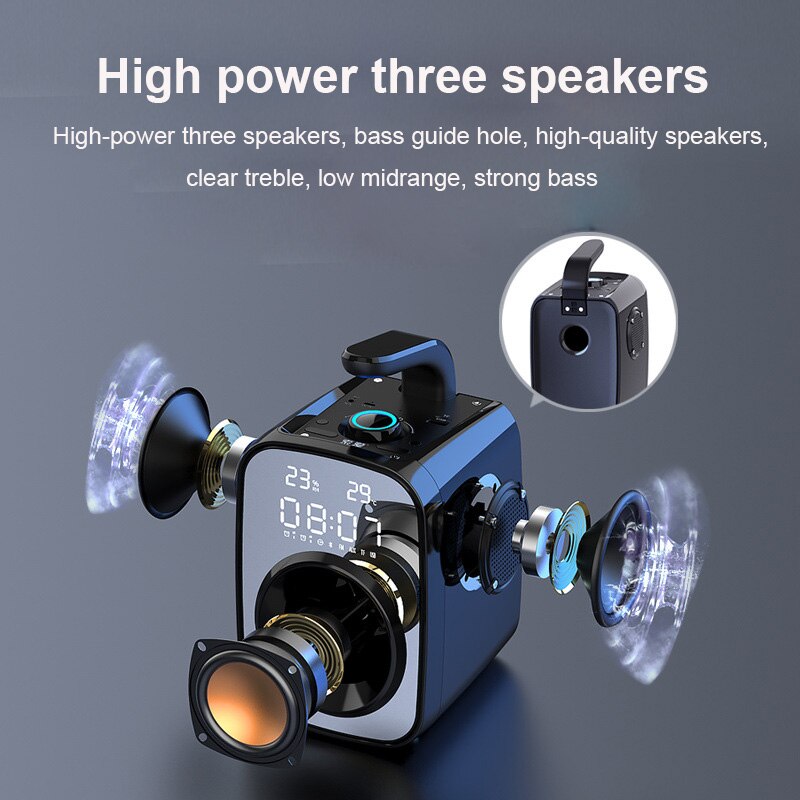 SOAIY Portable Bluetooth Speaker Super Bass Subwoofer Music Center For PC Computer FM Radio High Powerful Boombox HiFi Sound box