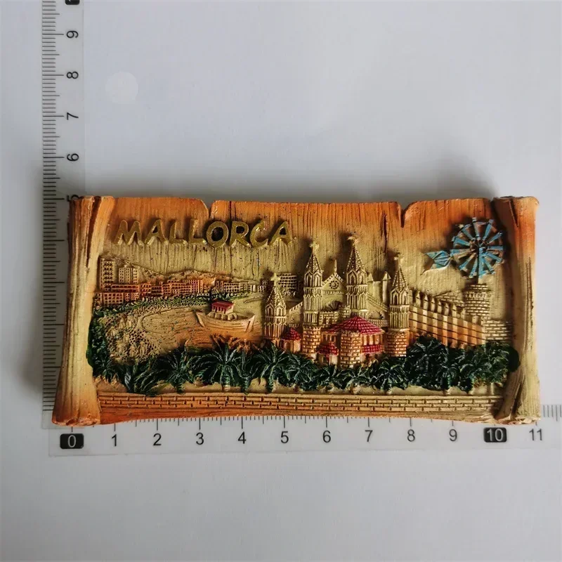 Imanes de nevera Mallorca de España, Castillo de Majorca Palma, Cuenca Ronda, decoración conmemorativa del turismo, manualidades, pegatina magnética para refrigerador,: Naranja