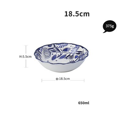 ceramic dinner plates breakfast dishes and plates sets porcelain floral printed pigmented soup noodles bowls dish: soup bowl