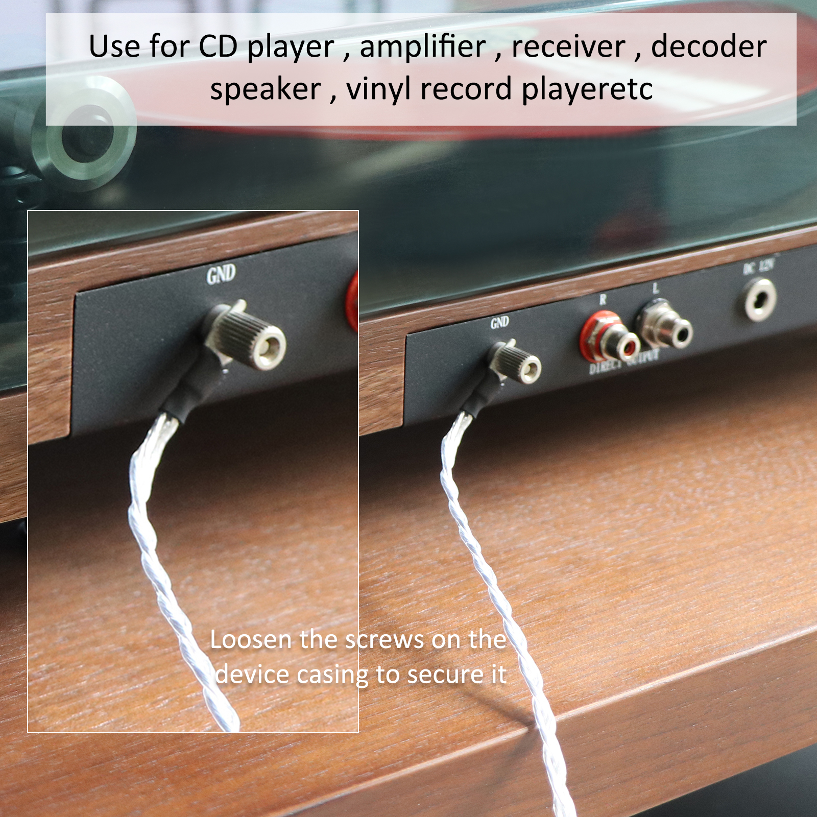 3 Cores gevlochten Jumper Ground kabel LP Vinyl Phono Signaallijn Hifi Audio Kabel Versterker Aarddraad Brug kabel