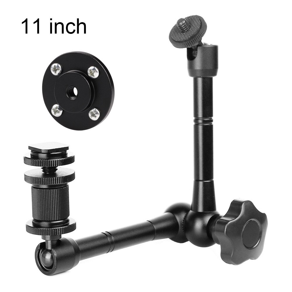 11/7 Inch Friction Articulating Magic Arm with Wall Mount 1/4 Standard Thread for Webcam LED Light DSLR Camera Accessories: 11 Inch Arm