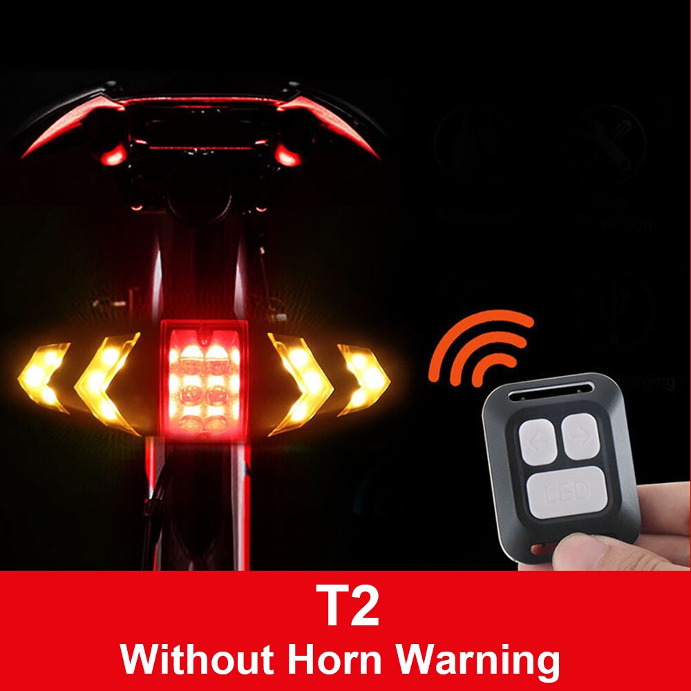 Fahrrad Rücklicht Blinker für Fahrrad Drahtlose Fernbedienung USB Berg MTB Rennrad Rücklicht Fahrrad Zubehör: T2