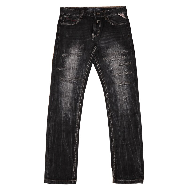 Jean Streetwear à la pour hommes, pantalon de styliste Vintage Slim déchiré de , couleur noir, gris, style Hip Hop