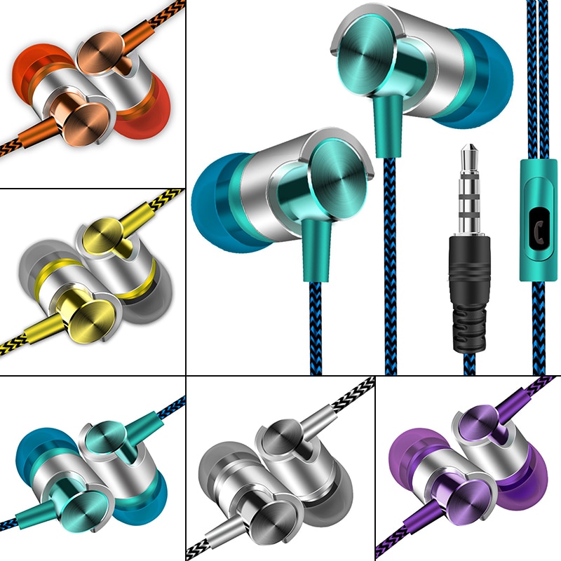 Auriculares intrauditivos estéreo deportivos con micrófono, manos libres, 3,5mm, Control de volumen, para teléfono inteligente