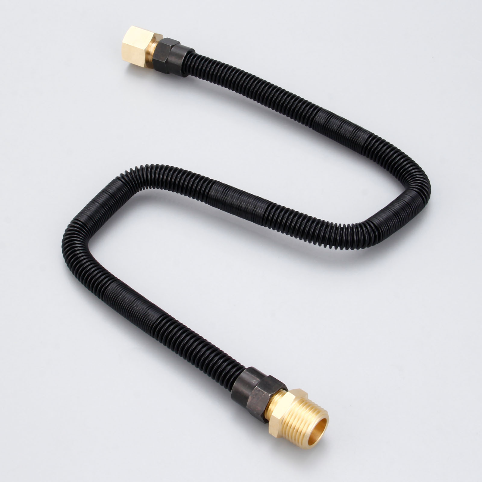Non-Whistle 304 Stainless Steel Flexible Flex Gas Line 1/2inchx24inch for NG or LP Fire Pit Hose Connection Kit