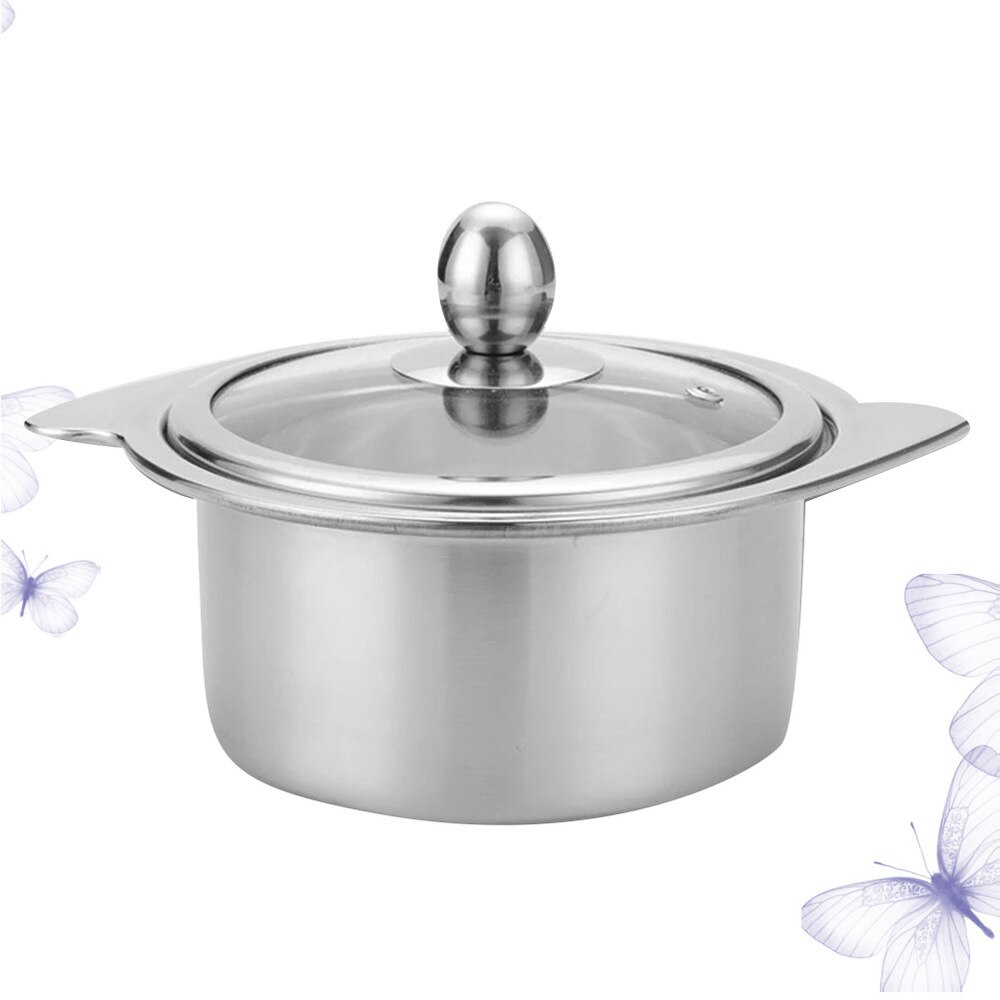1Pc 14cm gorący garnek ze stali nierdzewnej solista garnek kompatybilny dla kuchenka indukcyjna z pokrywką (srebrny): srebro