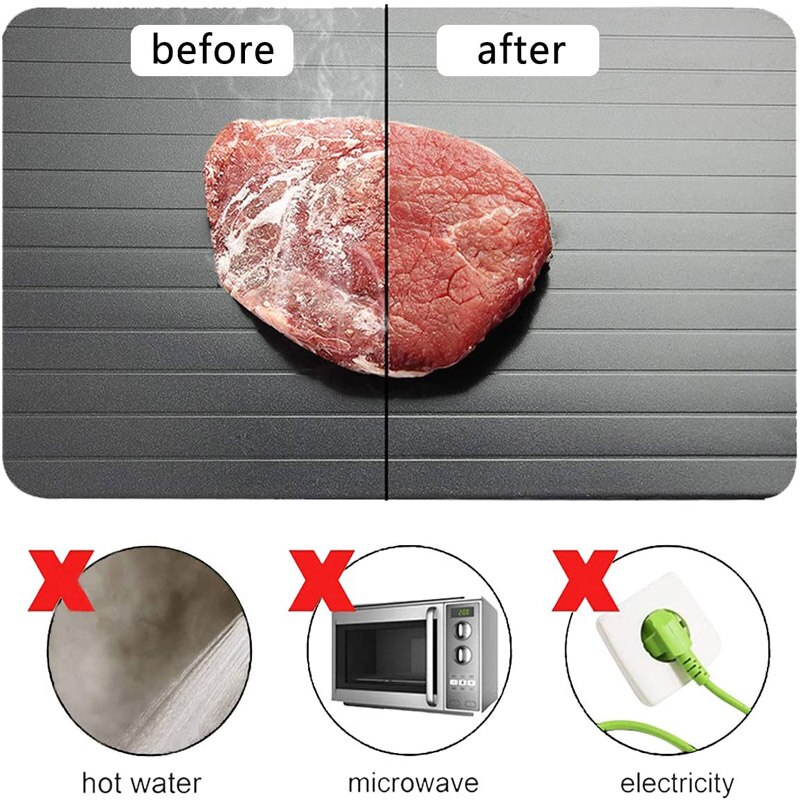 Aluminium Snelle Ontdooien Lade Vlees Ontdooien Board Eco Vriendelijke Quick Ontdooien Voedsel Veilig Verse Gezonde Plaat Board Keuken Tool