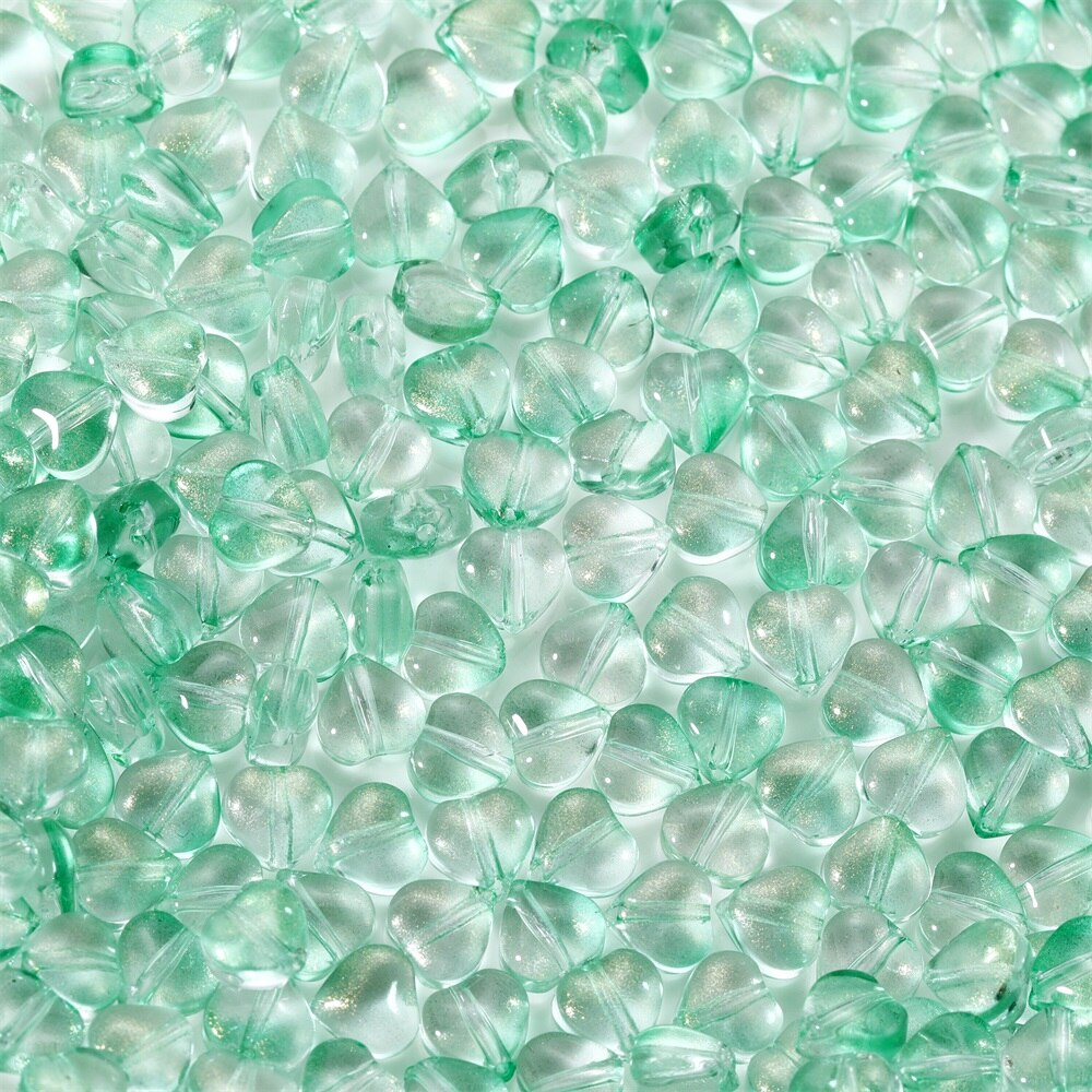 20-50pcs 6.4/9.6mm Transparent Star Heart Shape Glass Beads Colorful Loose Spacer Bead For Jewelry Makeing DIY Handmade Bracelet: GRAY / other