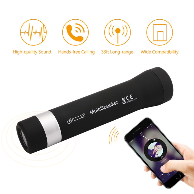 Outdoor Fiets Licht Bluetooth Draadloze Audio Kaart Speaker Usb Oplaadbare 2200Mah Led Zaklamp Muziekspeler