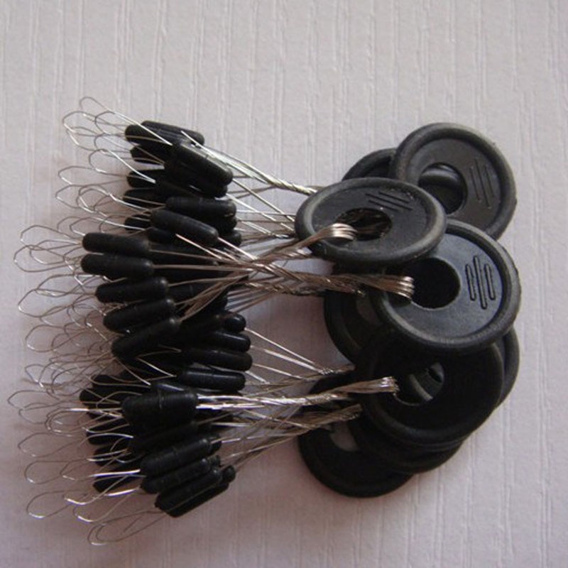 10Pcs 6 In 1 Black Rubber Stopper Vissen Bobbers Vlotter Accessoires Size XS-S