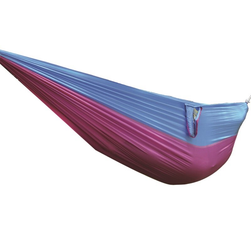 Desert&amp;Fox Outdoor Hammock Nylon Fabrics Double Person Rope Multi-color Hanging Bed with Portable Storage Bag: Red Blue