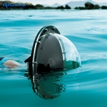 QIUNIU 6 "Aluminium Dome Poort 45M Onderwater Waterdichte Duik Behuizing Case Lens Cover voor GoPro Hero 4 3 + 3 Go Pro Accessoire
