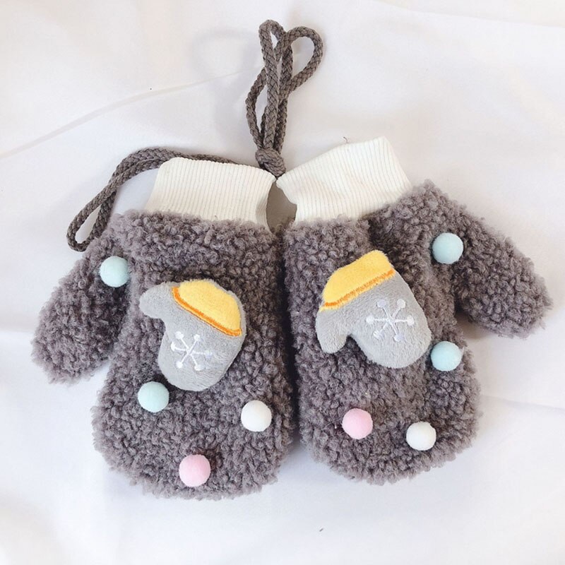 de un bebé de punto cálido para invierno guantes para chicas y chicos niños Patchwork mitones para el exterior guantes de lana al por mayor: H