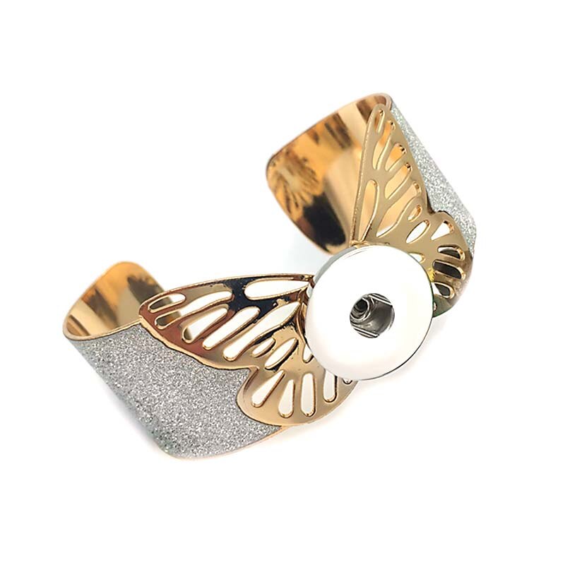 Nubuk 015 przesadzone motyl bransoleta mankiet naramiennik opaska duża bransoletka bransoletka na mankiet 18mm przystawki przycisk bransoletka biżuteria dla kobiet