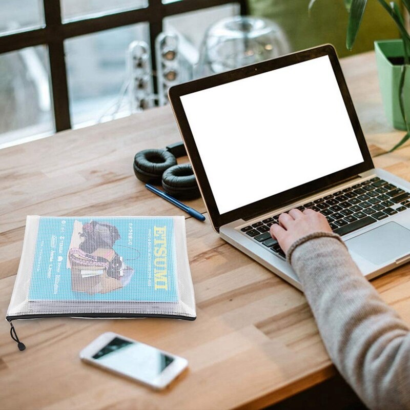 18 Pack Mesh Zipper Pouch Document Bag 4A Waterproof Document Pouch for School Office Supplies, Cross Stitch Organizing Storage