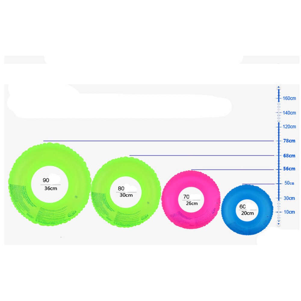 60/80/90cm Summer Inflatable Pool Float Circle Swimming Ring Swimming Float Air Mattress Beach Party Pool Accessories