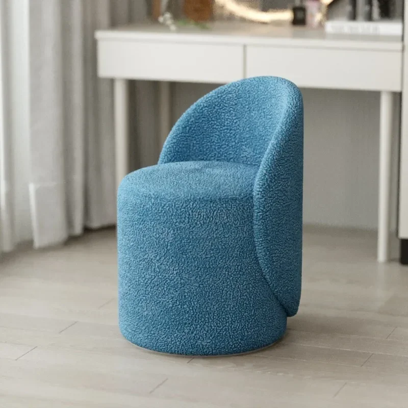 Soveværelse makeup stole taburetter lys luksus cashmere lammestol forfængelighed enkel kommode skammel møbler: Brun