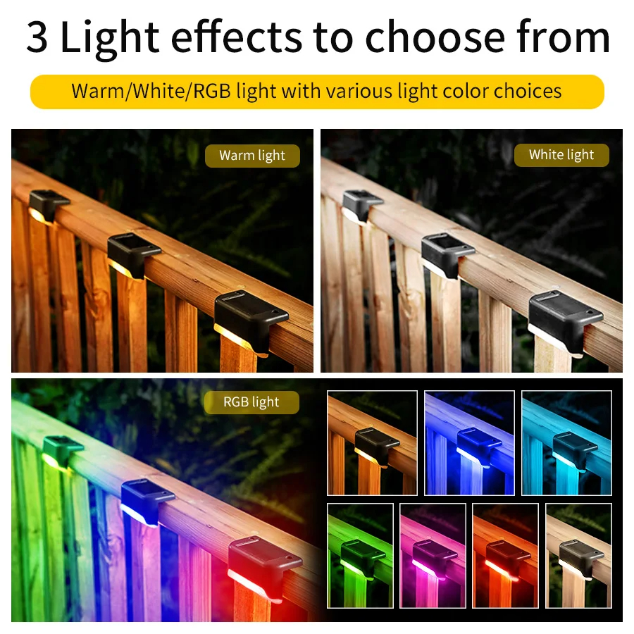 LED solaire étape lumières extérieure clôture lumière jardin décoratif applique étanche pour cour cour voie garde-corps éclairage