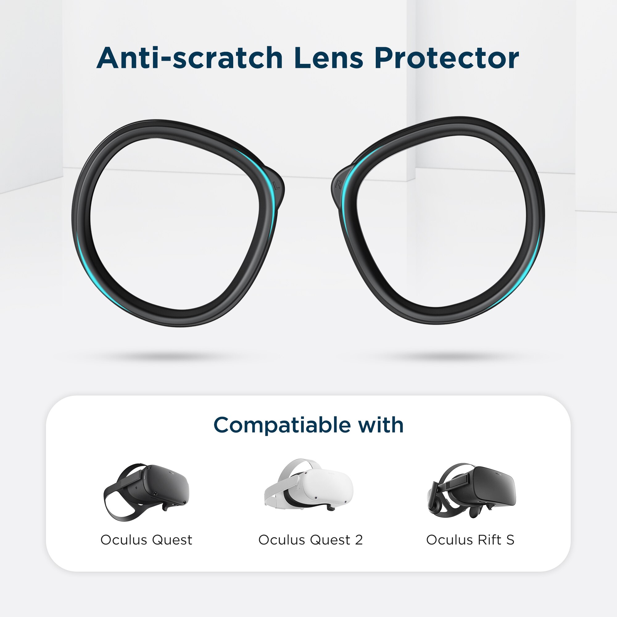 KIWI Entretoise de Lunettes Intégrée pour Oculus/Meta Quest 2/Quest 1/Rift S Protecteur d&#39;objectif Anti-Rayures Empêchant Lunettes Myopie de Rayer l&#39;objectif VR