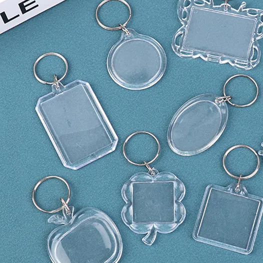 5 Stuks Blanco Fotolijst Sleutelhanger Doorzichtige Acryl Sleutelhanger Invoegen Foto Split Sleutel Hanger Diy Sleutelhouder Paar Jubileum