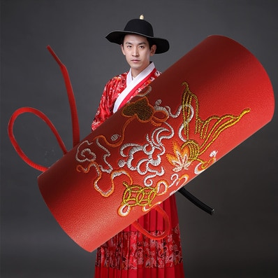 Ancient Hanfu Bracer Men's Hat Flat Top Eaves Hat Chinese Ming Dynasty Cosplay Accessories Hanfu Hat Bracer Armguards For Men: Style O