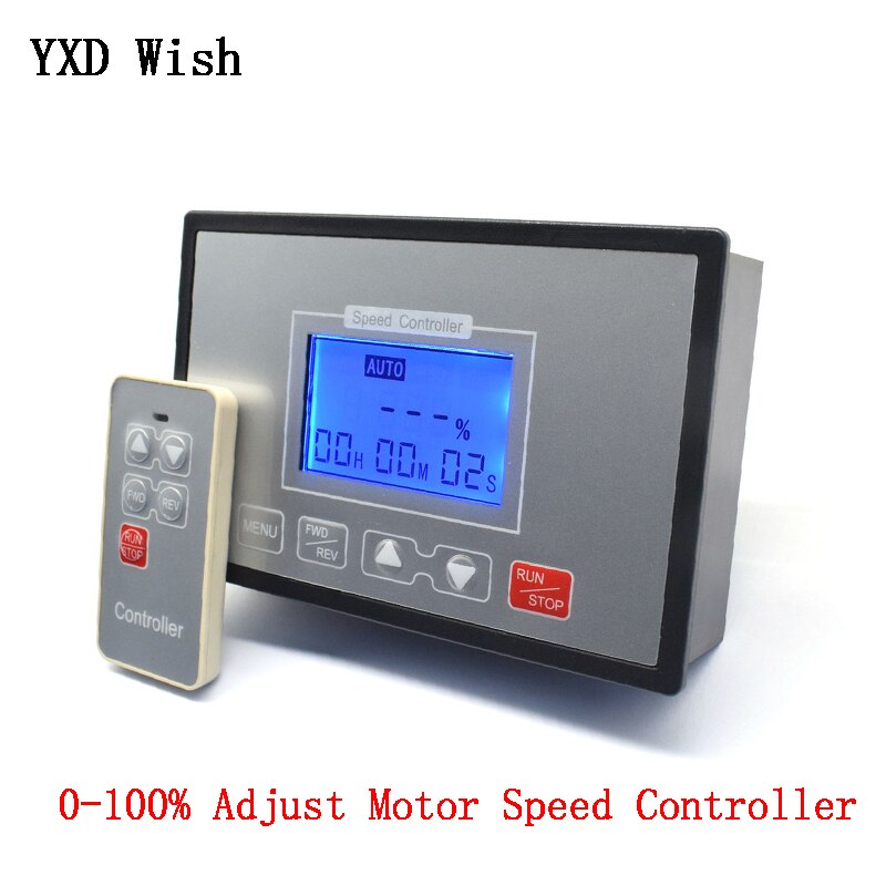 Contrôleur de vitesse de moteur PWM cc réglable, 0 ~ 60a, contrôleur de vitesse, télécommande réversible, 12V, 24V, 36V, 48V, écran numérique LCD