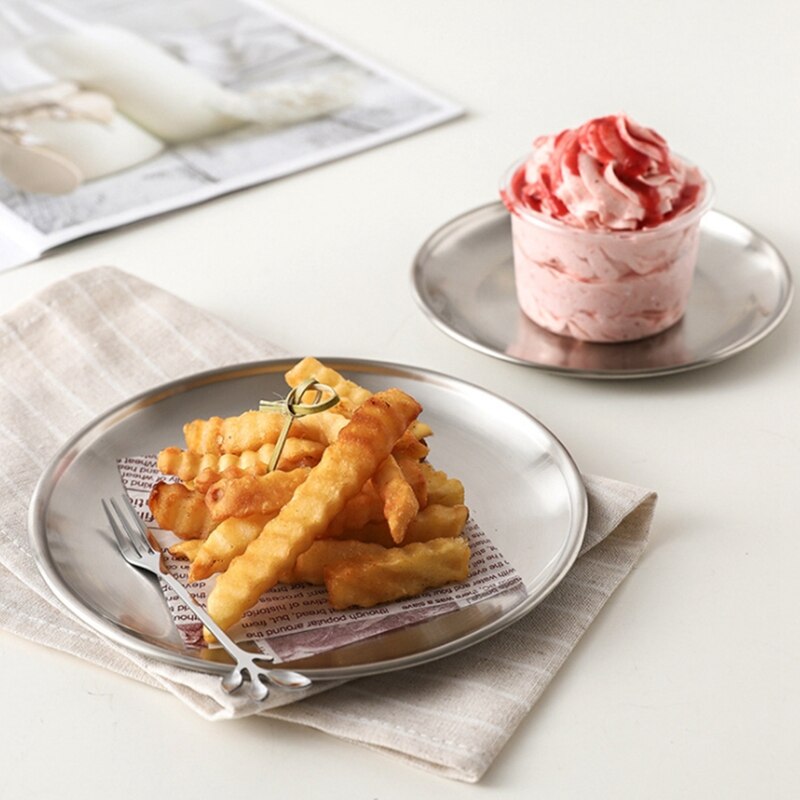 Assiettes à dîner assiette à Dessert plats de service de cuisine salade assiette ronde plateau à gâteau Steak occidental plateau rond, 3 pièces