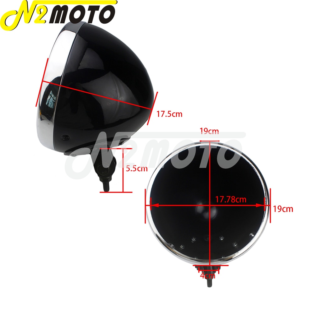 7 "Motorfiets Led Koplamp Schelpen Lamp Led Licht Behuizing Voor Kawasaki Honda Yamaha Harley Chopper Bobber Cafe Racer Custom
