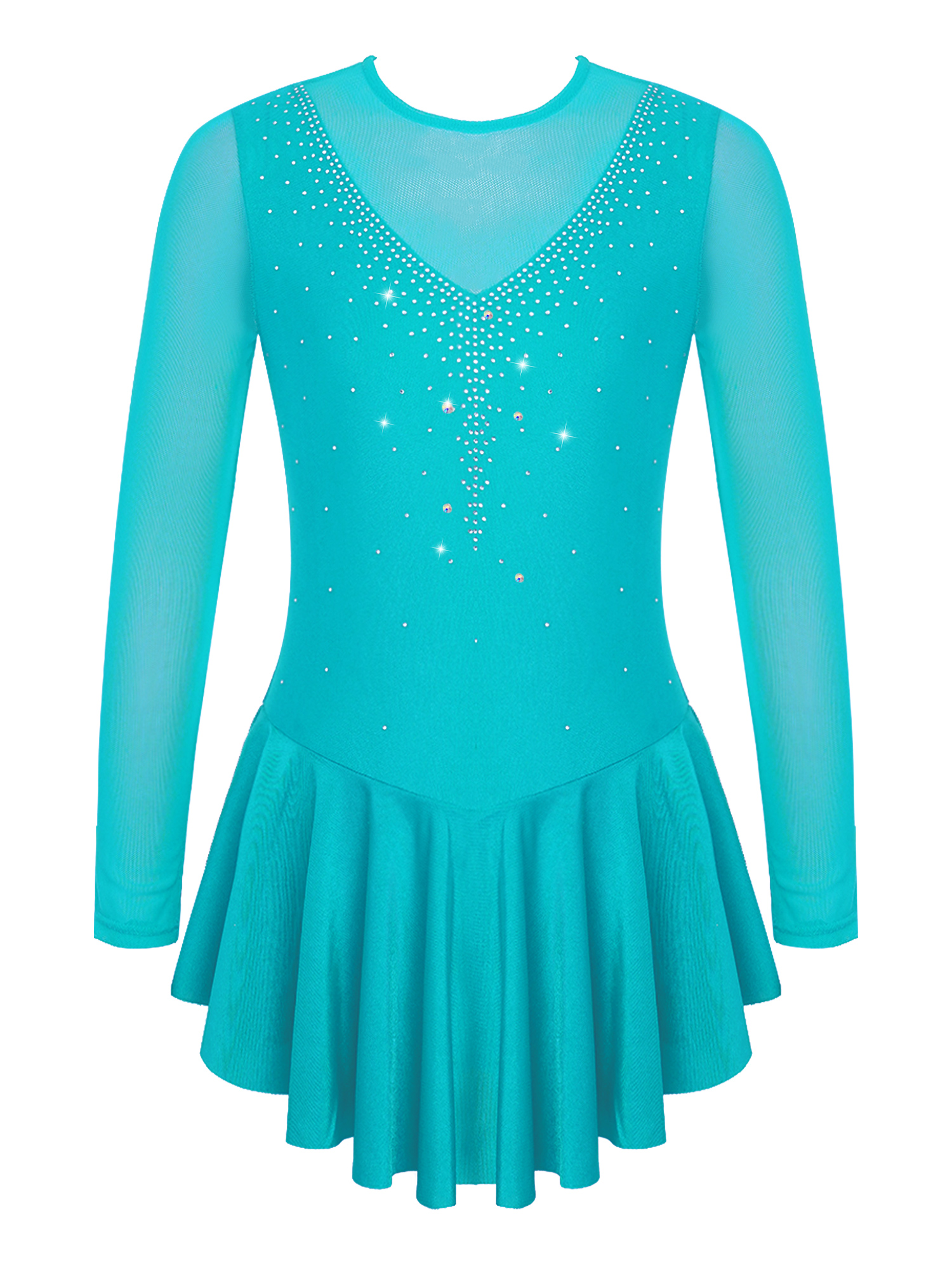 Robe de patinage sur glace pour enfants, Costume de danse, de Ballet, de danse, de danse, de gymnastique, pour spectacle sur scène: 10 / Lake Green