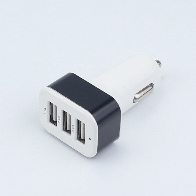 3.1A podwójna ładowarka samochodowa USB 15W szybka ładowarka uniwersalna przejściówka robić telefonu automatyczny pojazd metalowa ładowarka wyczyść wyświetlacz doprowadziło: czarny-2