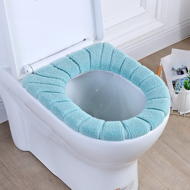 Toilet Seat Set Household Plush Winter Seasons Universal Toilet Seat Toilet Seat Toilet Seat Cover: Green