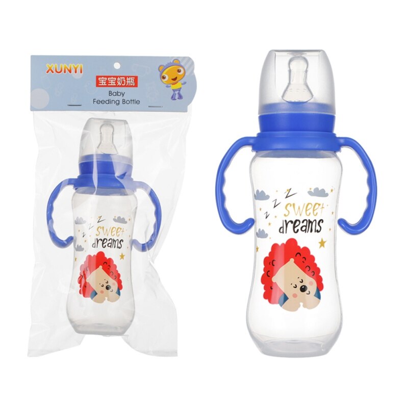 240ml vauvan silikonimaitopulloa kahvalla, vauvan juomavesipullo, lasten muki: On -240ml